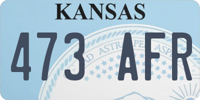 KS license plate 473AFR