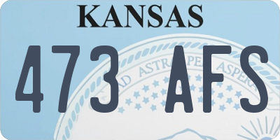 KS license plate 473AFS