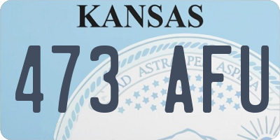 KS license plate 473AFU