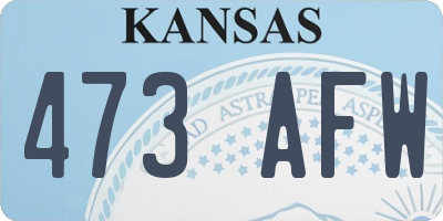 KS license plate 473AFW