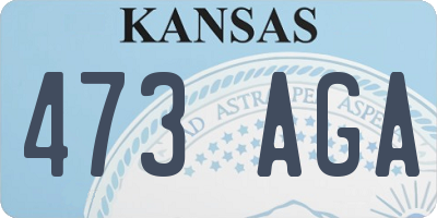 KS license plate 473AGA
