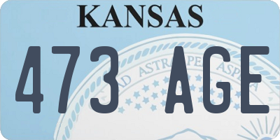 KS license plate 473AGE