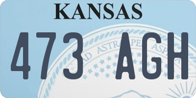 KS license plate 473AGH