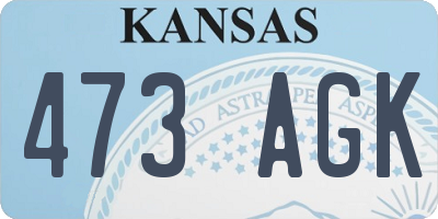 KS license plate 473AGK