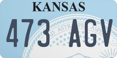 KS license plate 473AGV