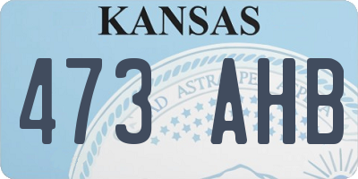 KS license plate 473AHB