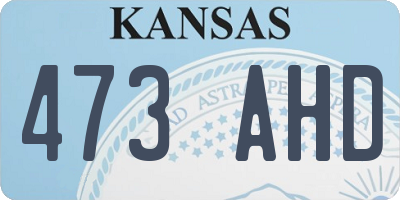 KS license plate 473AHD