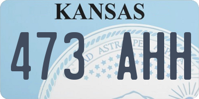 KS license plate 473AHH