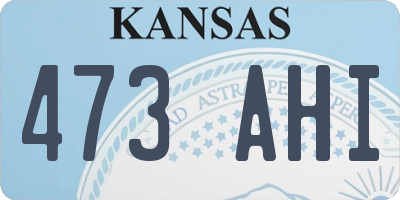KS license plate 473AHI