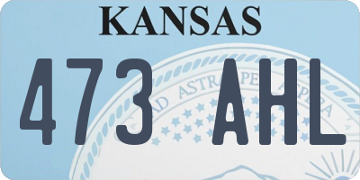 KS license plate 473AHL