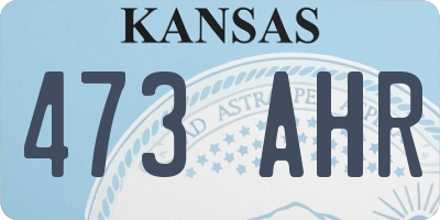 KS license plate 473AHR