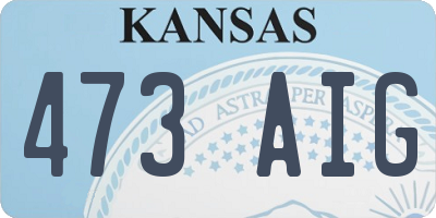 KS license plate 473AIG