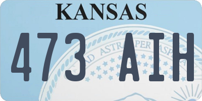 KS license plate 473AIH