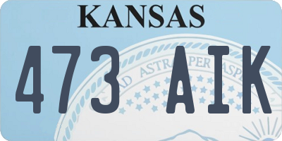KS license plate 473AIK