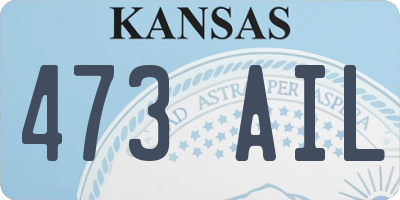 KS license plate 473AIL