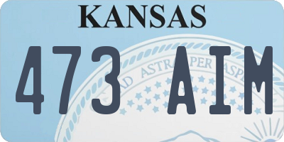 KS license plate 473AIM