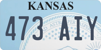 KS license plate 473AIY
