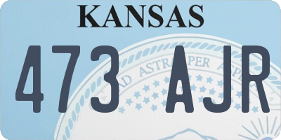 KS license plate 473AJR