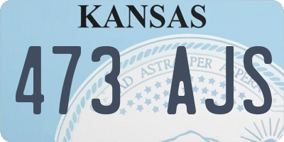 KS license plate 473AJS
