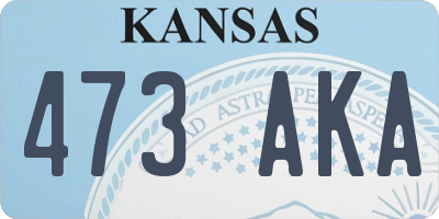 KS license plate 473AKA