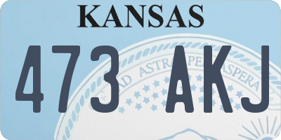 KS license plate 473AKJ