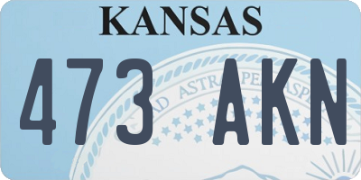 KS license plate 473AKN
