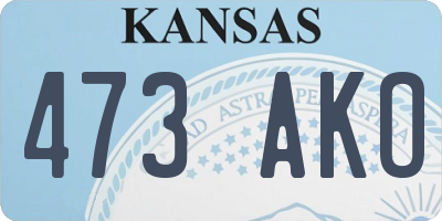 KS license plate 473AKO