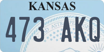 KS license plate 473AKQ