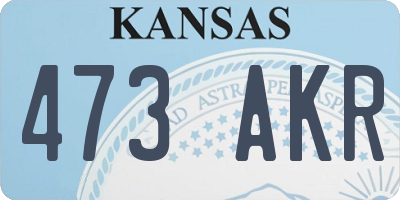 KS license plate 473AKR
