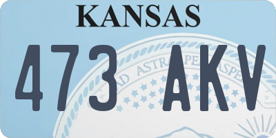 KS license plate 473AKV