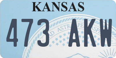 KS license plate 473AKW