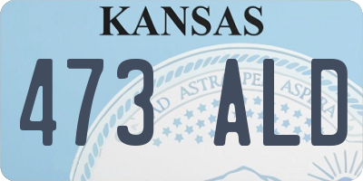 KS license plate 473ALD