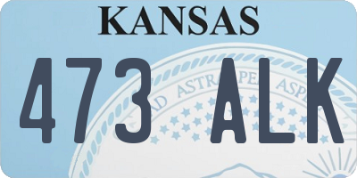 KS license plate 473ALK