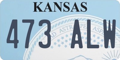 KS license plate 473ALW