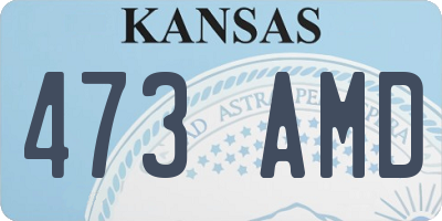 KS license plate 473AMD