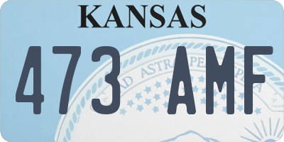 KS license plate 473AMF
