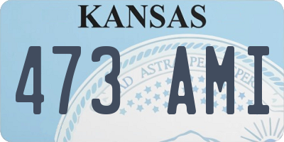 KS license plate 473AMI