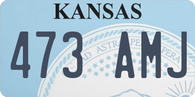 KS license plate 473AMJ