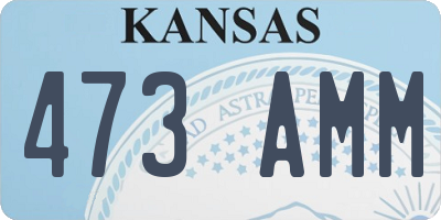KS license plate 473AMM