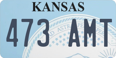 KS license plate 473AMT