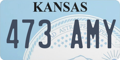 KS license plate 473AMY