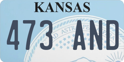 KS license plate 473AND