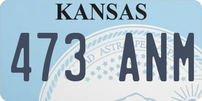 KS license plate 473ANM