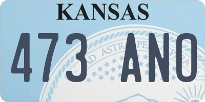 KS license plate 473ANO