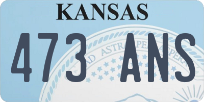 KS license plate 473ANS