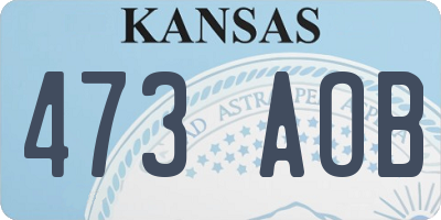 KS license plate 473AOB
