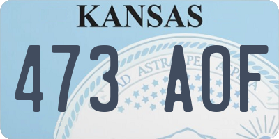 KS license plate 473AOF