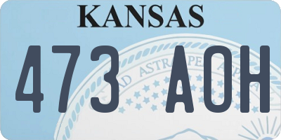 KS license plate 473AOH