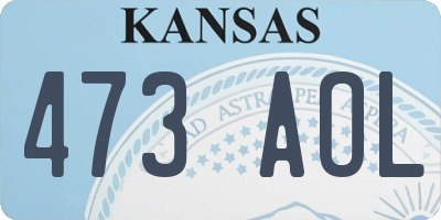 KS license plate 473AOL