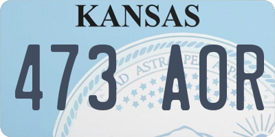 KS license plate 473AOR